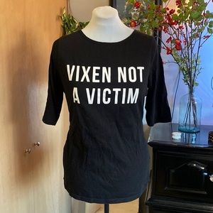 XL Vixen Not a Victim tee by Micheline Pitt